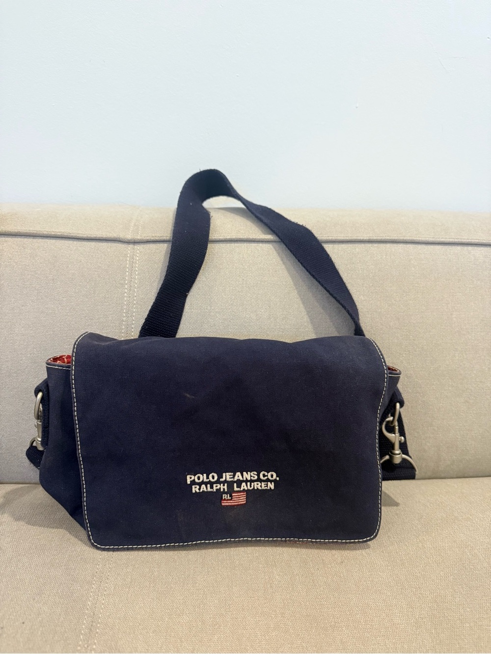 Polo Jeans Co. Ralph Lauren Women’s Camera Cloth Navy Blue Crossbody Bag